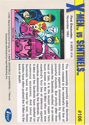 Impel Marvel Universe II Base Card 106 X-Men vs. Sentinels