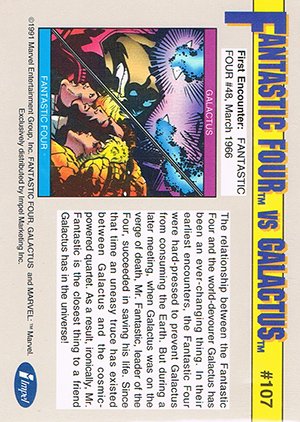 Impel Marvel Universe II Base Card 107 Fantastic Four vs. Galctus