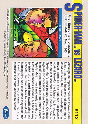 Impel Marvel Universe II Base Card 112 Spider-Man vs. Lizard