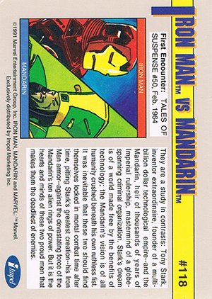 Impel Marvel Universe II Base Card 118 Iron Man vs. Mandarin
