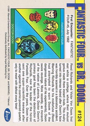 Impel Marvel Universe II Base Card 124 Fantastic Four vs. Doctor Doom