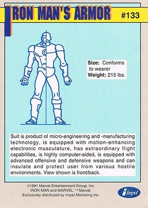 Impel Marvel Universe II Base Card 133 Iron Man's Armor