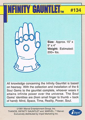 Impel Marvel Universe II Base Card 134 Infinity Gauntlet