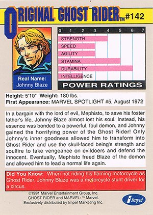 Impel Marvel Universe II Base Card 142 Original Ghost Rider