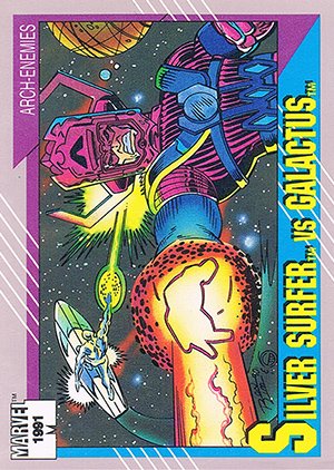 Impel Marvel Universe II Base Card 94 Silver Surfer vs. Galactus