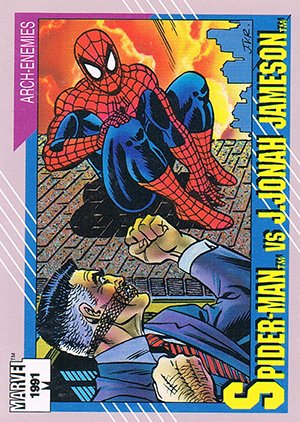 Impel Marvel Universe II Base Card 121 Spider-Man vs. J. Jonah Jameson