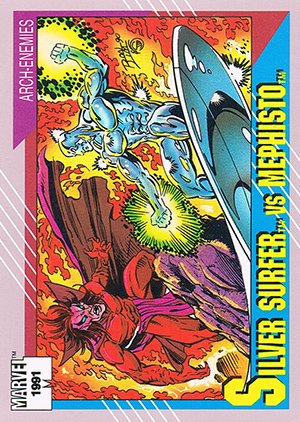 Impel Marvel Universe II Base Card 123 Silver Surfer vs. Mephisto