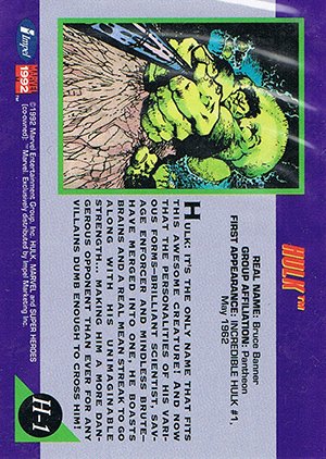 Impel Marvel Universe III Hologram Card H-1b Hulk (golden yellow)