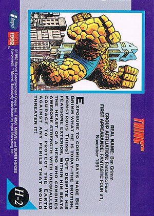 Impel Marvel Universe III Hologram Card H-2 Thing