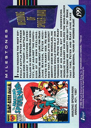 Impel Marvel Universe III Base Card 199 Wedding of Spider-Man