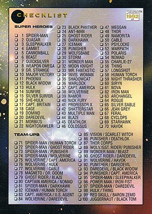 Impel Marvel Universe III Base Card 200 Checklist  (no border)