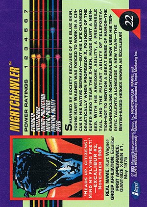 Impel Marvel Universe III Base Card 22 Nightcrawler
