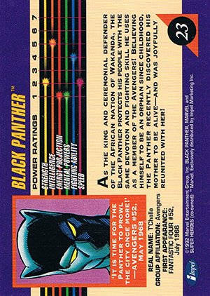 Impel Marvel Universe III Base Card 23 Black Panther
