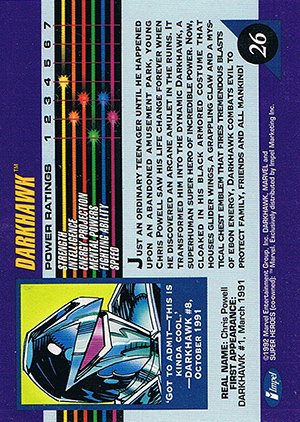 Impel Marvel Universe III Base Card 26 Darkhawk