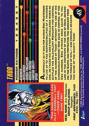 Impel Marvel Universe III Base Card 48 Thor