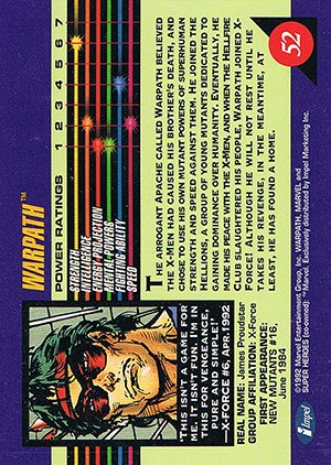 Impel Marvel Universe III Base Card 52 Warpath