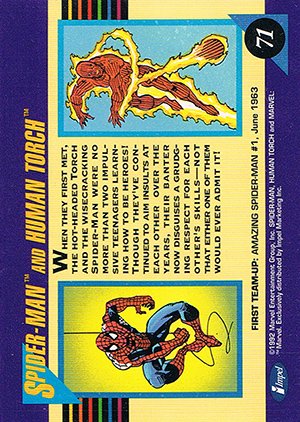 Impel Marvel Universe III Base Card 71 Spider-Man and Human Torch