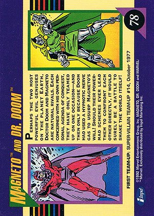 Impel Marvel Universe III Base Card 78 Magneto and Dr. Doom
