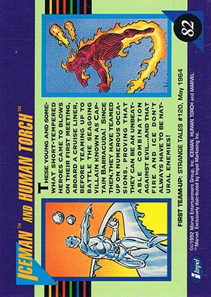 Impel Marvel Universe III Base Card 82 Iceman and Human Torch