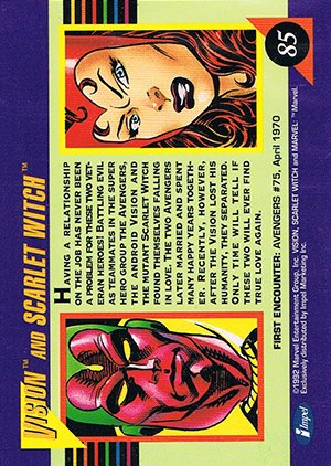 Impel Marvel Universe III Base Card 85 Vision and Scarlet Witch