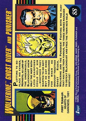 Impel Marvel Universe III Base Card 88 Wolverine, Ghost Rider and Punisher
