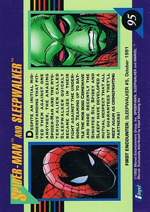 Impel Marvel Universe III Base Card 95 Spider-Man and Sleepwalker