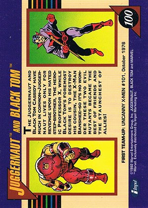 Impel Marvel Universe III Base Card 100 Juggernaut and Black Tom