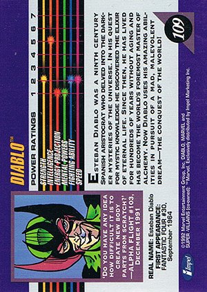 Impel Marvel Universe III Base Card 109 Diablo