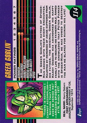 Impel Marvel Universe III Base Card 114 Green Goblin