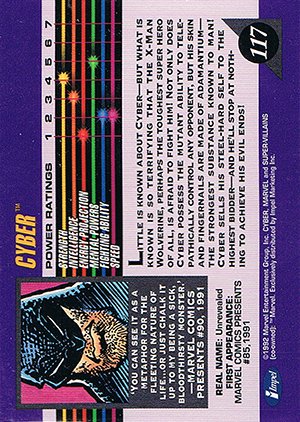 Impel Marvel Universe III Base Card 117 Cyber
