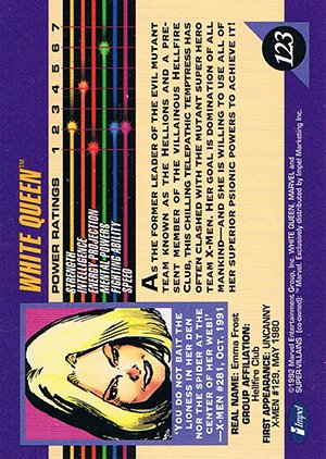 Impel Marvel Universe III Base Card 123 White Queen