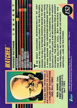 Impel Marvel Universe III Base Card 152 Watcher