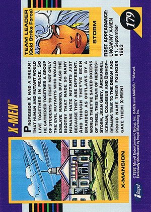 Impel Marvel Universe III Base Card 179 X-Men (Gold)