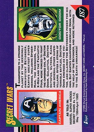 Impel Marvel Universe III Base Card 187 Secret Wars