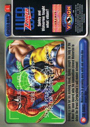 Fleer/Skybox Marvel Vision Base Card 6 Wolverine - Spider-Man Team-Up