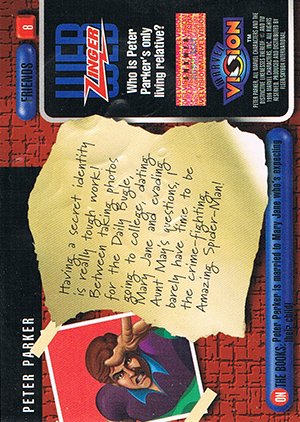 Fleer/Skybox Marvel Vision Base Card 8 Peter Parker