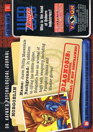 Fleer/Skybox Marvel Vision Base Card 11 Hobgoblin