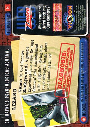 Fleer/Skybox Marvel Vision Base Card 14 Lizard
