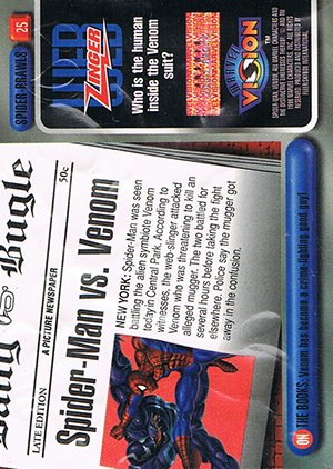Fleer/Skybox Marvel Vision Base Card 25 Spider-Man vs. Venom