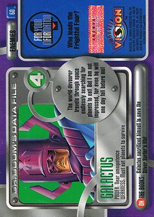 Fleer/Skybox Marvel Vision Base Card 60 Galactus