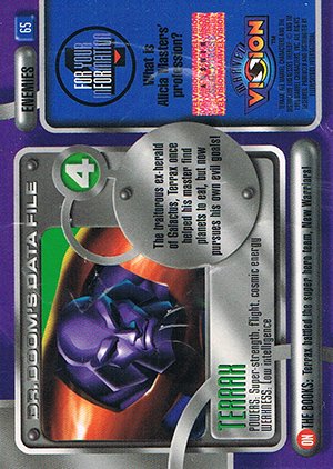 Fleer/Skybox Marvel Vision Base Card 65 Terrax