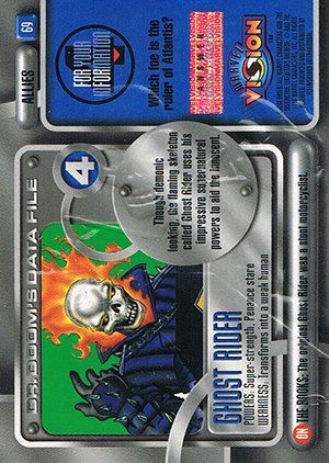Fleer/Skybox Marvel Vision Base Card 69 Ghost Rider