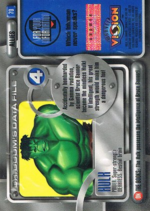Fleer/Skybox Marvel Vision Base Card 70 Hulk
