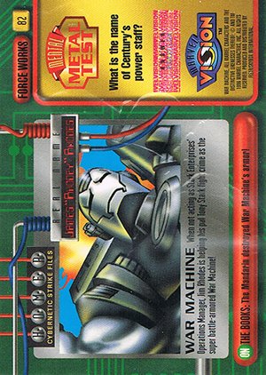 Fleer/Skybox Marvel Vision Base Card 82 War Machine