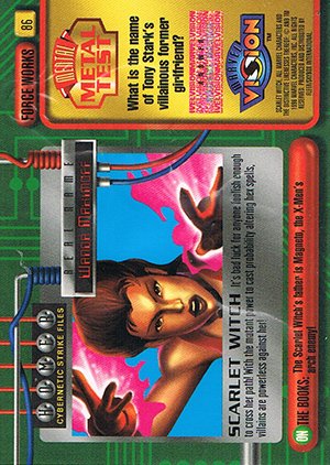 Fleer/Skybox Marvel Vision Base Card 86 Scarlet Witch