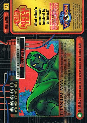Fleer/Skybox Marvel Vision Base Card 93 Titanium Man