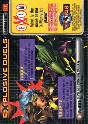 Fleer/Skybox Marvel Vision Base Card 53 Rogue vs. Sauron