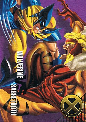 Fleer/Skybox Marvel Vision Base Card 54 Wolverine vs. Sabretooth