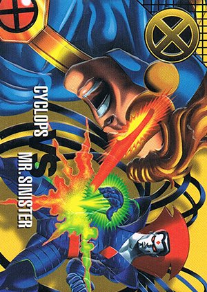 Fleer/Skybox Marvel Vision Base Card 50 Cyclops vs. Mr. Sinister