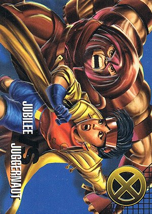 Fleer/Skybox Marvel Vision Base Card 52 Jubilee vs. Juggernaut